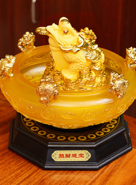 聚宝盆招财金蟾摆件貔貅金元宝摇钱树招财进宝开业送礼