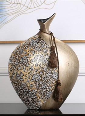 欧式时尚花瓶创意家居装饰品客厅电视柜玄关摆件奢华陶瓷贴花