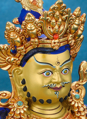 黄财神摆件精工仿全鎏金雕花藏传赞巴拉