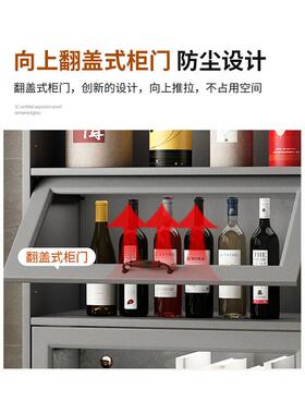 2F可移动厨房缝隙置物架落地多层餐边柜翻盖收纳储物柜锅具带轮带