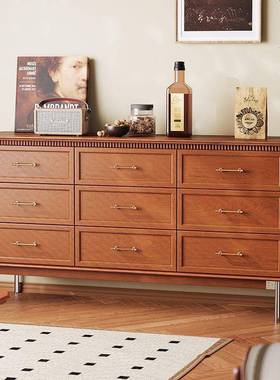 复古实木九斗家用客厅床尾卧室现代储物柜简约北欧收纳抽屉