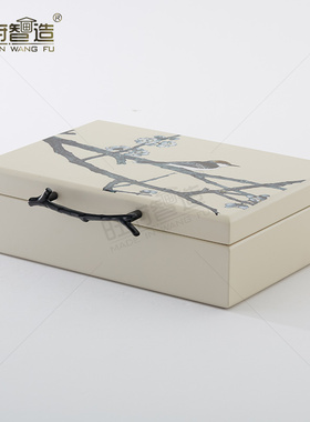 旺府智造新中式样板房间轻奢酒店家居装饰品摆件收纳立体花鸟