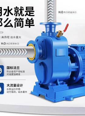 BZ自吸泵ZW污水泵防堵塞管道离心泵抽水农用大流量高扬程380v三相