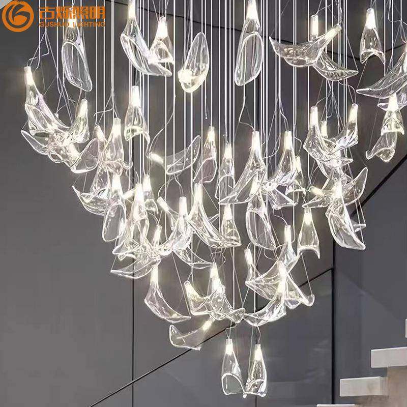 新中式餐饮大堂宴会厅酒店别墅客厅楼梯挑空装饰喇叭花琉璃吊灯,淘宝优惠券,粉丝福利购,淘宝优惠卷