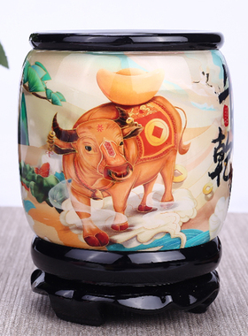 旋转笔筒创意时爱桌面高档装饰品摆件艺术实用礼品定制