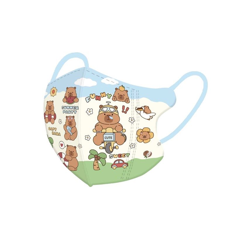 水豚卡皮巴拉儿童口罩专用立体口耳罩图案学生防护岁,淘宝优惠券,粉丝福利购,淘宝优惠卷