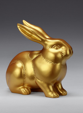 黄铜生肖兔摆件家居办公室