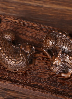 紫铜麒麟镇纸摆件纯紫铜麒麟摆设