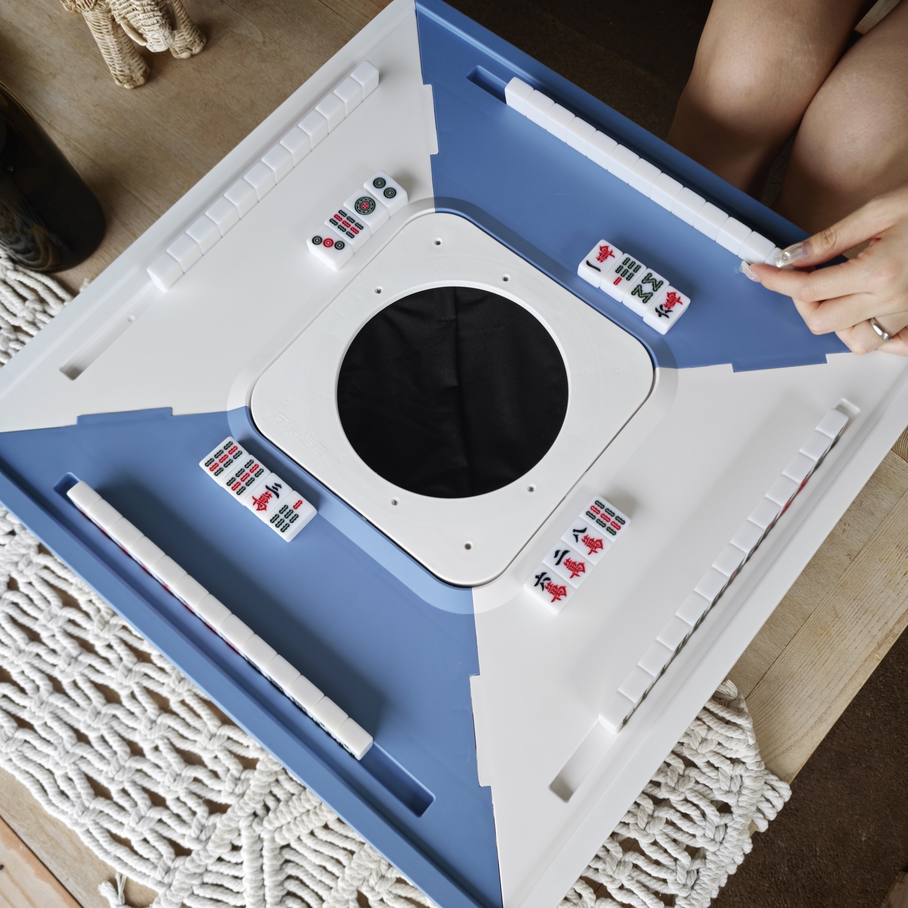 方块旋风便携式半自动迷你小型宿舍麻将户外露营麻将桌盲盒麻将机,淘宝优惠券,粉丝福利购,淘宝优惠卷