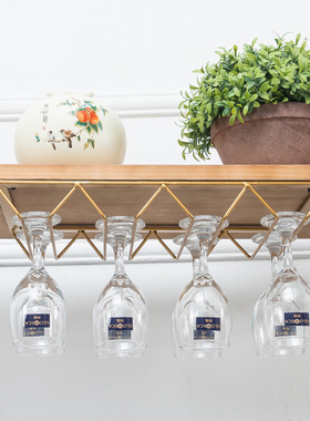 风格酒吧倒挂高脚杯架子家用悬挂红酒葡萄酒杯架金属摆件