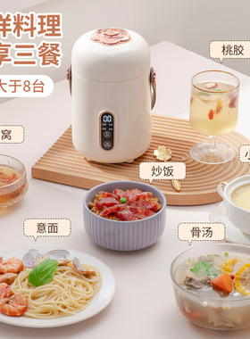 便携式小炖锅家用小型电煮锅宿舍煮粥神器多功能电炖盅煲汤炖煮杯