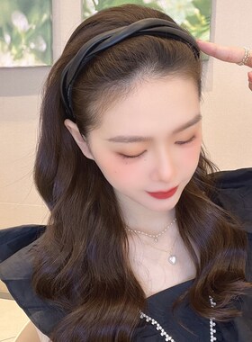 优雅交叉麻花发箍女高级感压发高颅顶洗脸头箍带齿防滑外出发卡韩