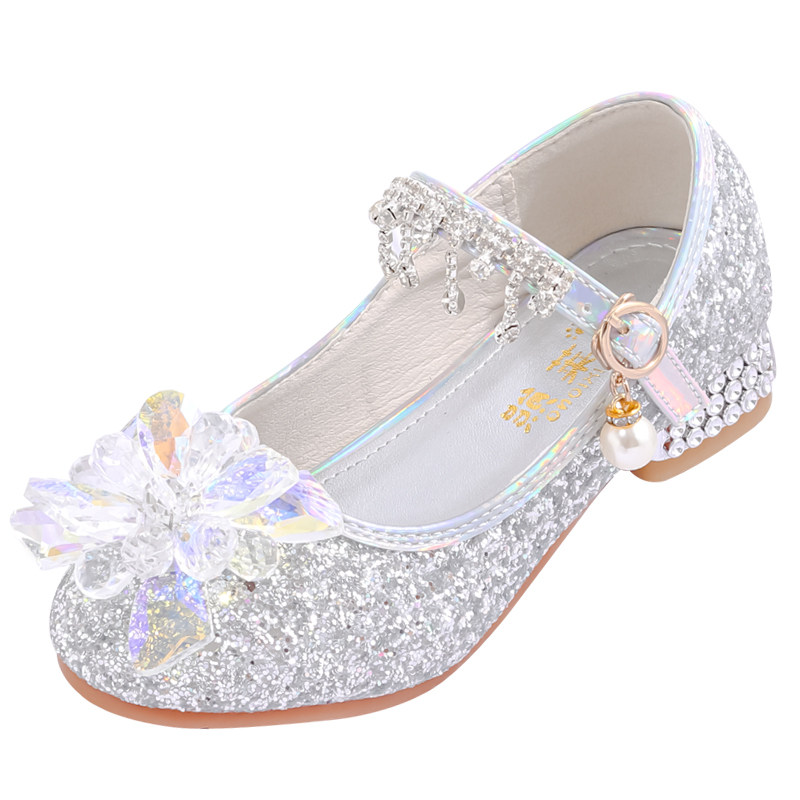 女童水晶鞋儿童银色公主鞋时尚演出礼服皮鞋女孩高跟鞋百搭花童鞋,淘宝优惠券,粉丝福利购,淘宝优惠卷