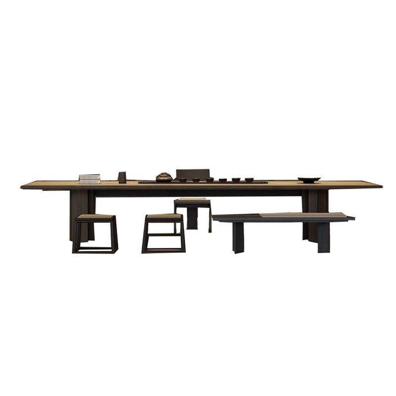 新中式白蜡木茶桌椅组合办公室泡茶北美黑胡桃木茶台长桌,淘宝优惠券,粉丝福利购,淘宝优惠卷