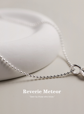 925纯银几何水滴形吊坠项链