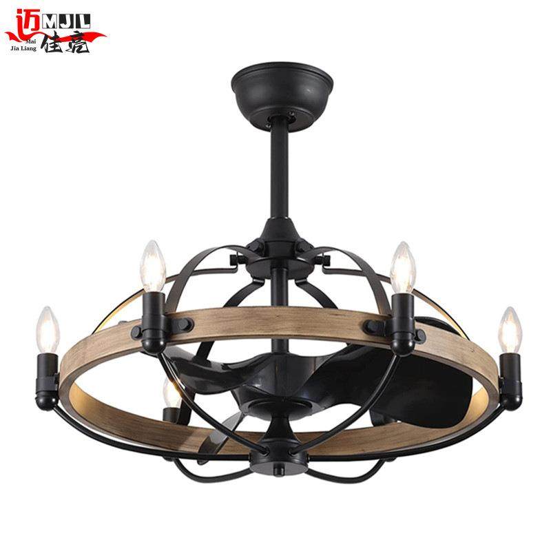 Loft工业复古别墅商用吊扇灯餐厅客厅一体吊扇灯美式隐形风扇灯,淘宝优惠券,粉丝福利购,淘宝优惠卷