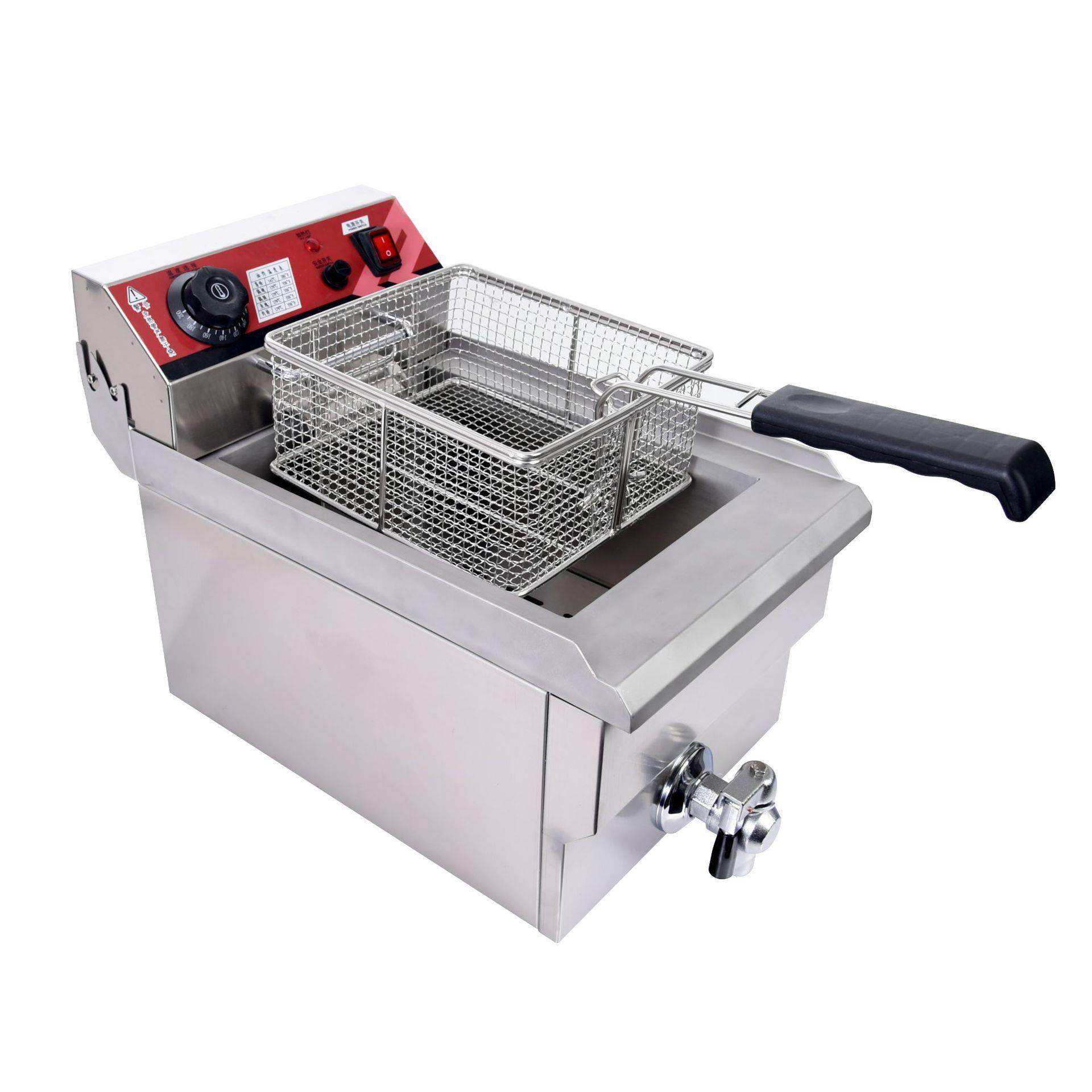 101V单缸单筛电炸炉（带放油阀）炸炉薯条油炸机小吃机器摆摊地摊,淘宝优惠券,粉丝福利购,淘宝优惠卷