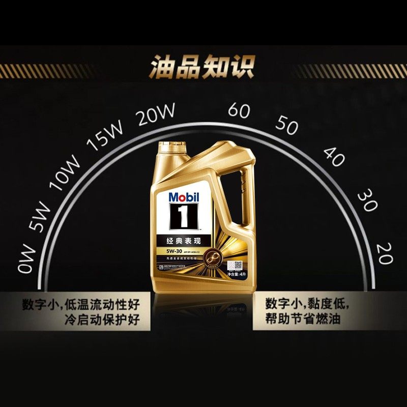 Mobil美孚1号经典表现金美孚5W-30全合成机油汽车发动机润滑油4L,淘宝优惠券,粉丝福利购,淘宝优惠卷