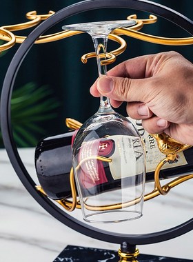 红酒架摆件家用创意轻奢零高脚杯挂架酒架置物架倒挂安红酒容