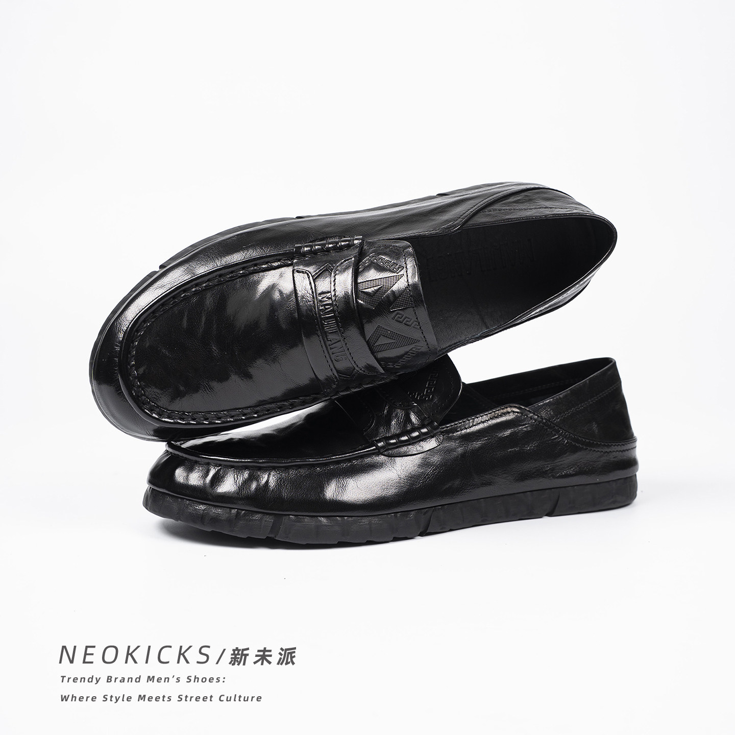 真皮乐福鞋男2026新款休闲一脚蹬黑色豆豆鞋软底百搭懒人鞋皮鞋子,淘宝优惠券,粉丝福利购,淘宝优惠卷