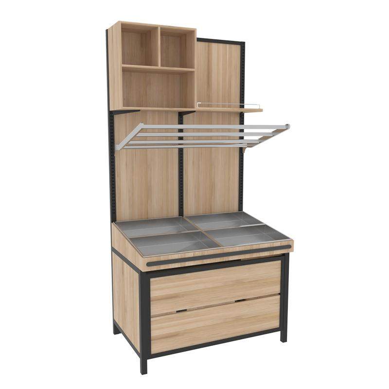 良达水果货架铁实木结合商场果蔬货架百果园水果货架 - 图3