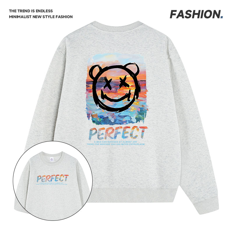 2025新款秋冬保暖美式印花卫衣男女款宽松慵懒风套头衫长袖卫衣外