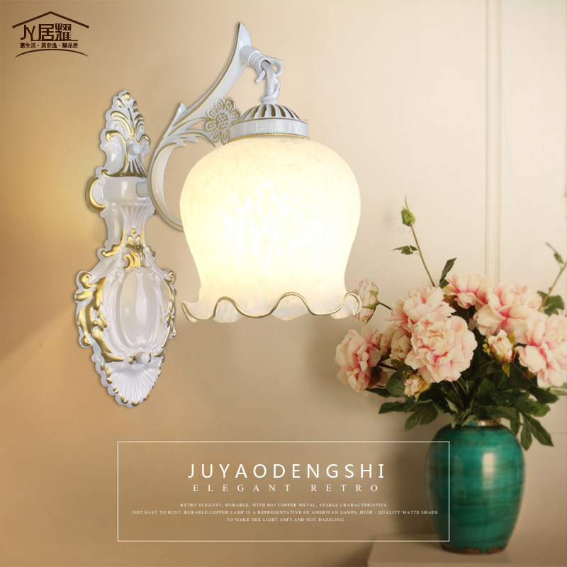 欧式壁灯背景墙床头灯卧室灯具复古单头壁灯走廊简约古铜色,淘宝优惠券,粉丝福利购,淘宝优惠卷
