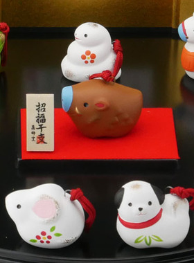 药师窑十二生肖鼠摆件日式结婚创意礼物牛狗虎兔龙马