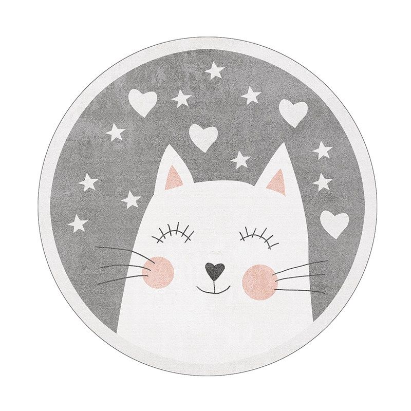 圆形地垫可擦洗PVC免洗 猫咪儿童卡通卧室电脑椅学习椅子地毯防滑,淘宝优惠券,粉丝福利购,淘宝优惠卷