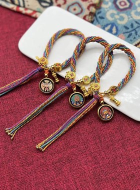 手工编织轮回手链五彩棉线手绳男女本命年红绳藏式民族风转运手串