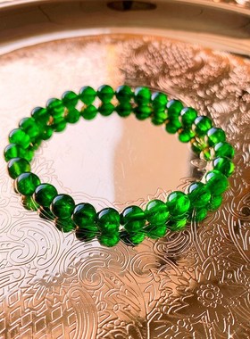 冲破黑暗 铬透辉石手链  浓郁不黑