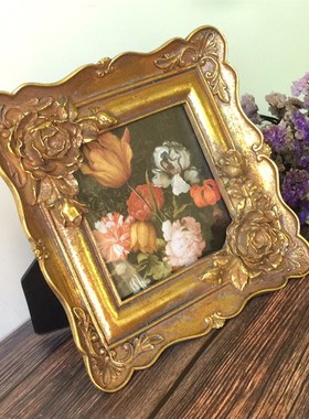 复古摆件欧式相框古典小油画摆画钢琴摆件美式家居装饰