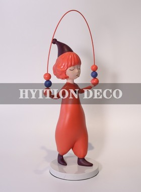 现简约创意可爱小女孩摆件现家居电视柜客厅儿童房间软装饰品