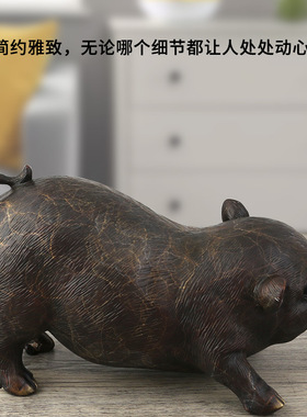 黄铜猪摆件一对可爱客厅卧室礼品财富猪仔工厂直发装饰家居工艺品