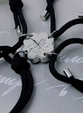 四人闺蜜项链学生拼接磁铁石吊坠亲子套装好朋友4人组合友谊项链