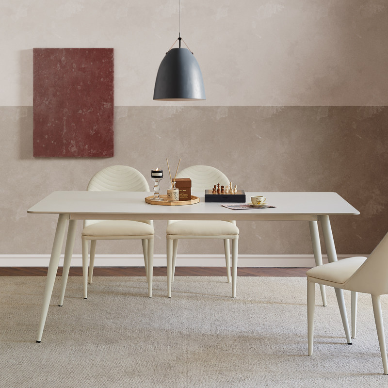 岩板餐桌轻奢现代简约家用小户型奶油风客厅大理石桌子长方形椅子,淘宝优惠券,粉丝福利购,淘宝优惠卷