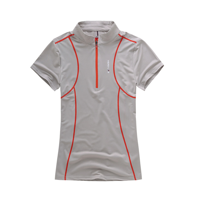 速干上衣女短袖t恤薄款透气立领弹力快干半袖大码 户外登山衣套装,淘宝优惠券,粉丝福利购,淘宝优惠卷