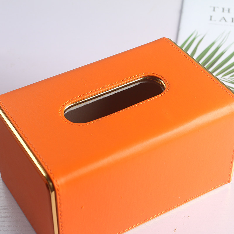 纸巾盒轻奢风创意家用客厅茶几简约橙色皮质多功能收纳餐巾抽纸盒,淘宝优惠券,粉丝福利购,淘宝优惠卷