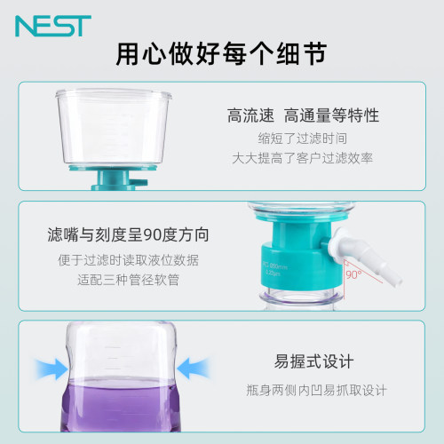 NEST耐思 一次性无菌真空过滤器 150ml PES膜 0.22μm 346001 - 图1