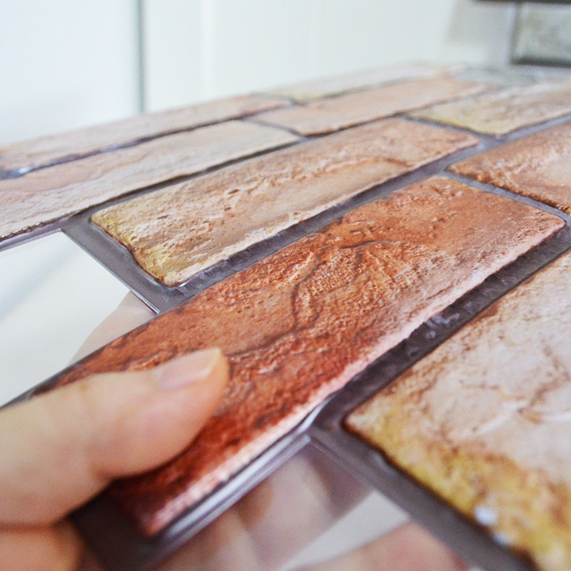 墙纸自粘防水复古立体浮雕企业仿文化墙砖客厅背景装饰改造墙贴,淘宝优惠券,粉丝福利购,淘宝优惠卷