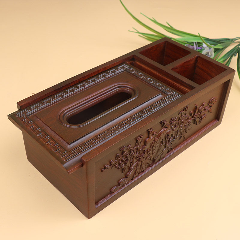 复古中式纸巾盒木新款雕刻花鸟回纹仿古多功能抽纸盒方形木盒,淘宝优惠券,粉丝福利购,淘宝优惠卷
