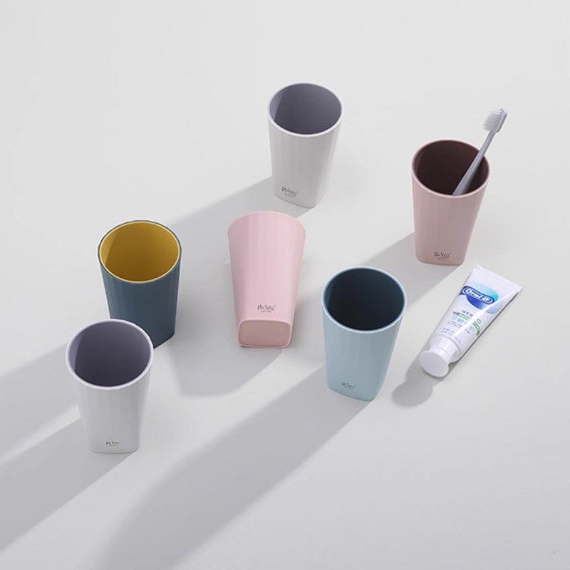 pzoa方圆双色漱口杯家用简约式牙缸牙具双色套装杯,淘宝优惠券,粉丝福利购,淘宝优惠卷