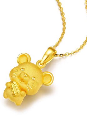 正品项链女十二生肖金包银本命年兔龙吊坠送女朋友生日