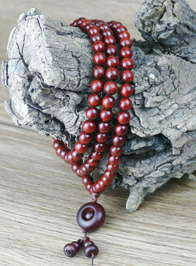 正宗赞比亚小叶紫檀手串檀香沉香木血檀108颗佛珠男女士情侣手链