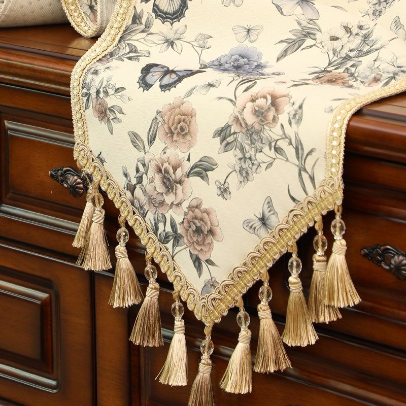 桌旗美式田园斗柜盖布餐桌布茶几鞋柜长条北欧轻奢高级感边柜台,淘宝优惠券,粉丝福利购,淘宝优惠卷