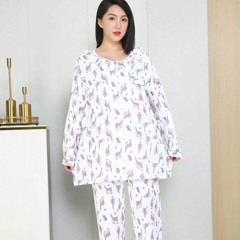 加大码200斤孕妇月子服春夏薄款纯棉纱布产后喂奶哺乳睡衣家居服,淘宝优惠券,粉丝福利购,淘宝优惠卷