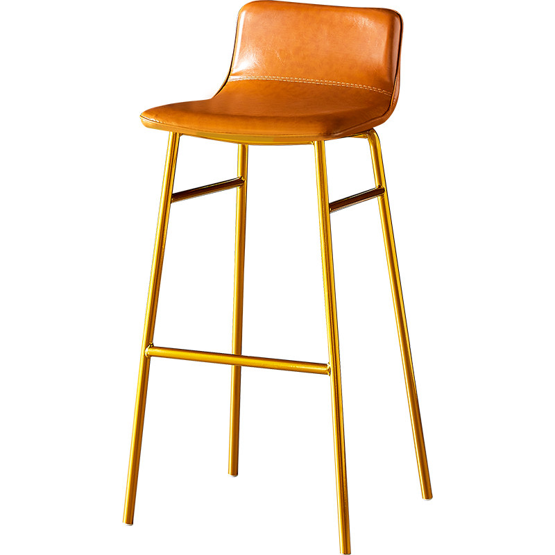 简约现代家用吧台椅网红轻奢前台椅酒吧椅子靠背皮革铁艺椅高脚凳,淘宝优惠券,粉丝福利购,淘宝优惠卷