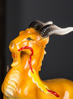 景德镇十二生肖羊陶瓷空酒瓶酒具5斤装领头羊密封酒坛摆件带礼盒