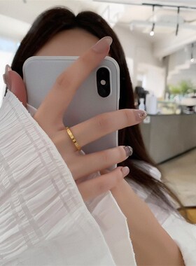 大码戒指女胖妹妹2024新款简约满圈爱心时尚个性胖人粗手食指指环
