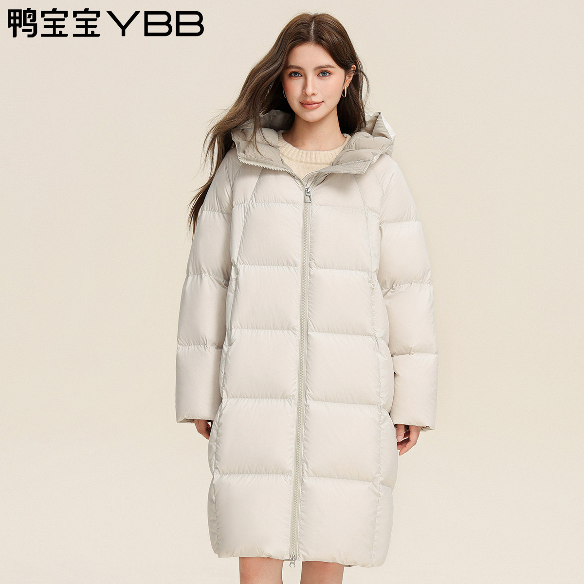 【面包泡芙】鸭宝宝新款羽绒服女2025冬季长款连帽过膝保暖厚外套,淘宝优惠券,粉丝福利购,淘宝优惠卷